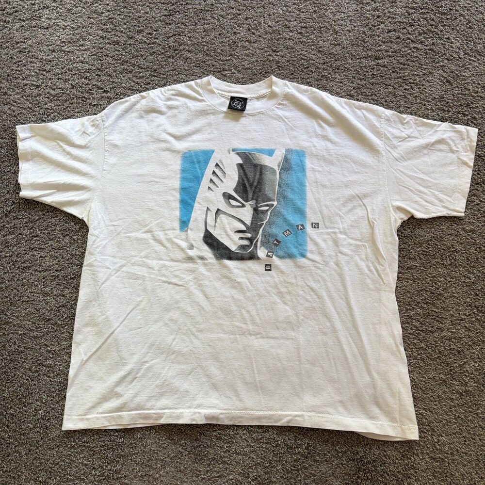 Vintage 90s Batman DC Comics T Shirt White Superhero Single Stitch Mens 2XL USA